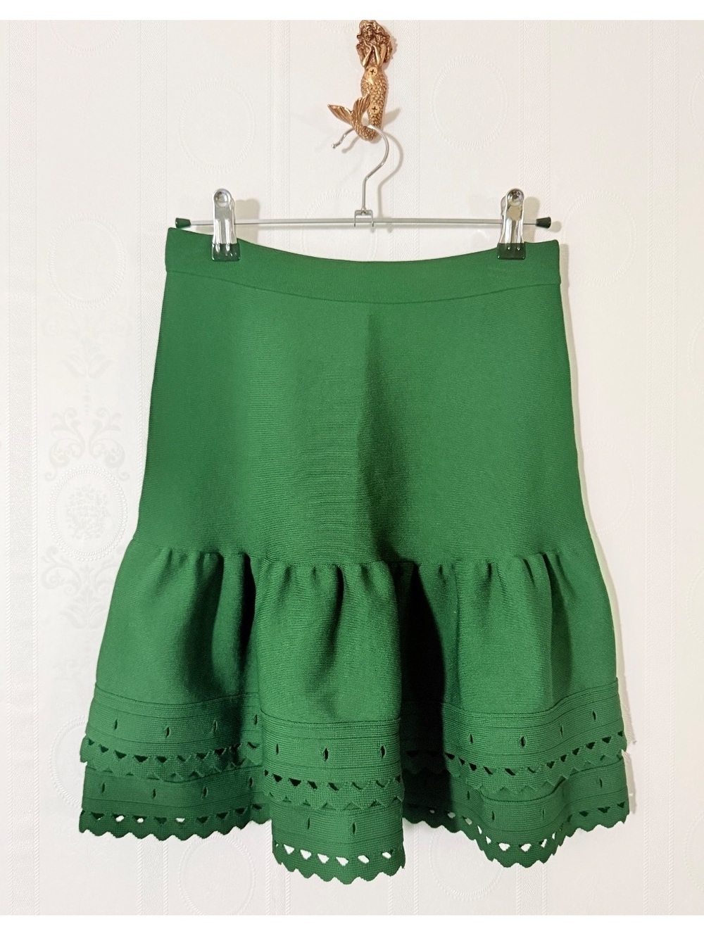 Sandro Knit Green Skirt | Size 1 (US 4)